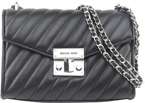 michael kors rose quilted crossbody black|michael kors black crossbody bag.